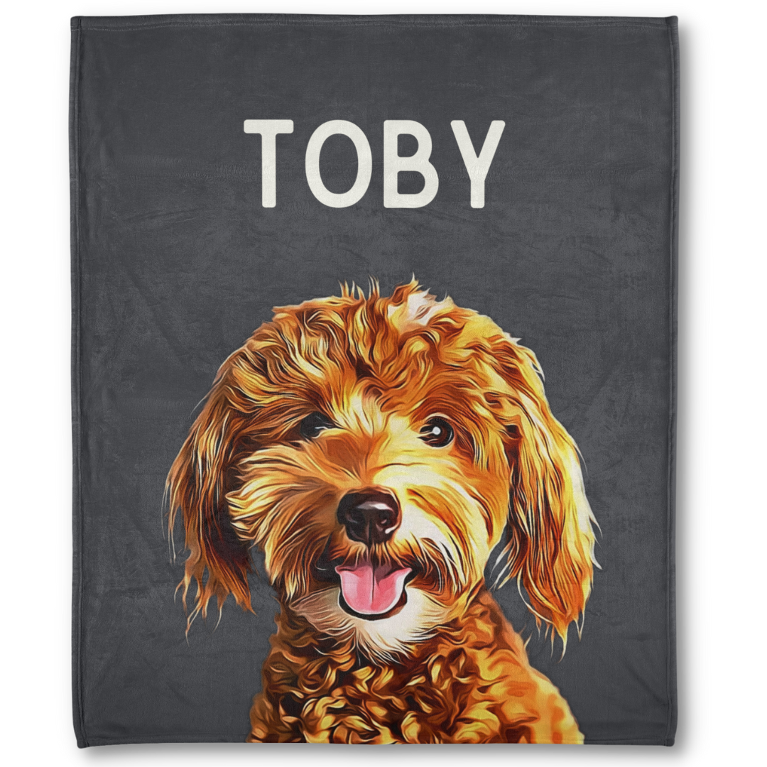 Personalized Custom Pet Portrait Blanket