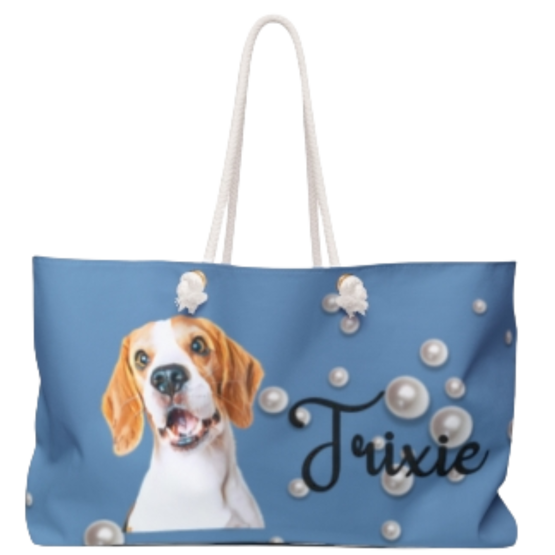 Custom Personalized pet portrait oversized tote