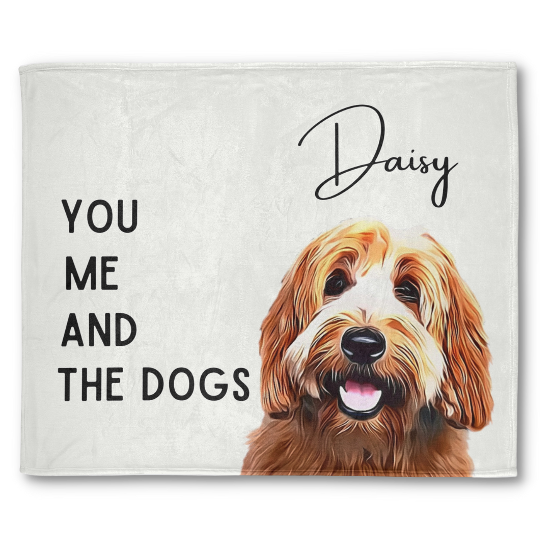 Personalized Custom Pet Portrait Blanket With Saying