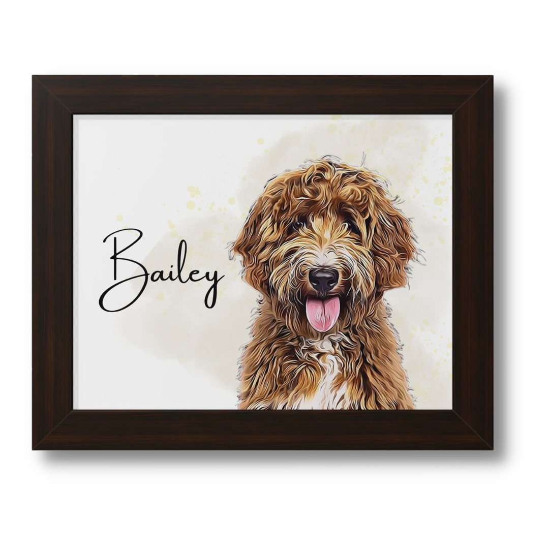 Custom Personalized Pet Portrait Watercolor Background