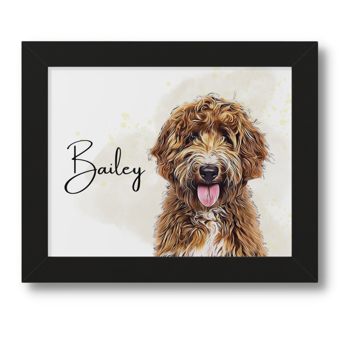 Custom Personalized Pet Portrait Watercolor Background