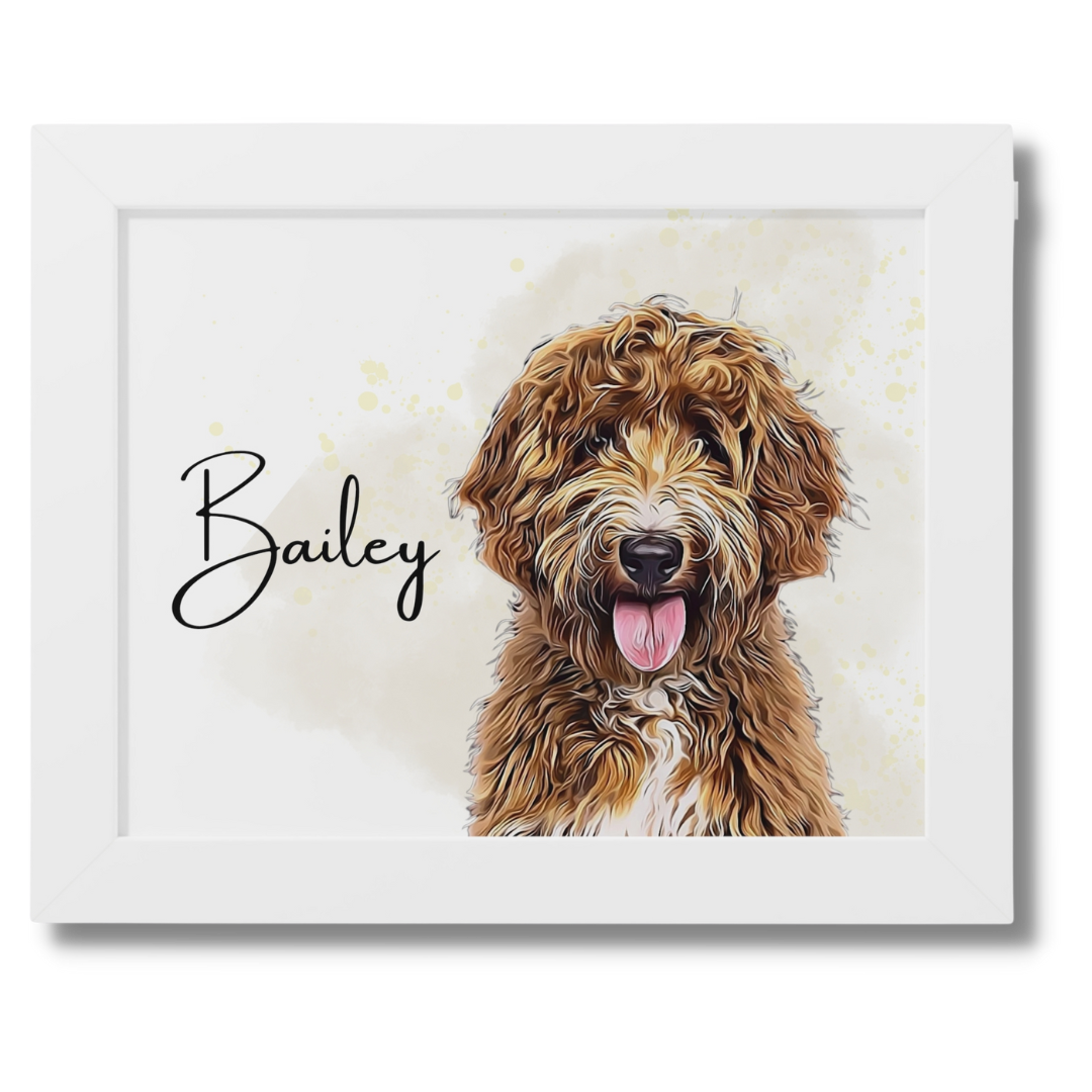 Custom Personalized Pet Portrait Watercolor Background