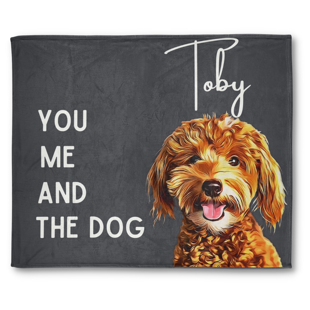 Personalized Custom Pet Portrait Blanket With Saying