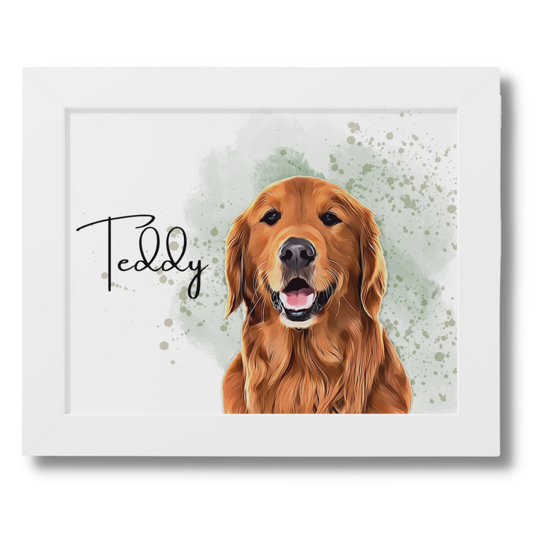 Custom Personalized Pet Portrait Watercolor Background