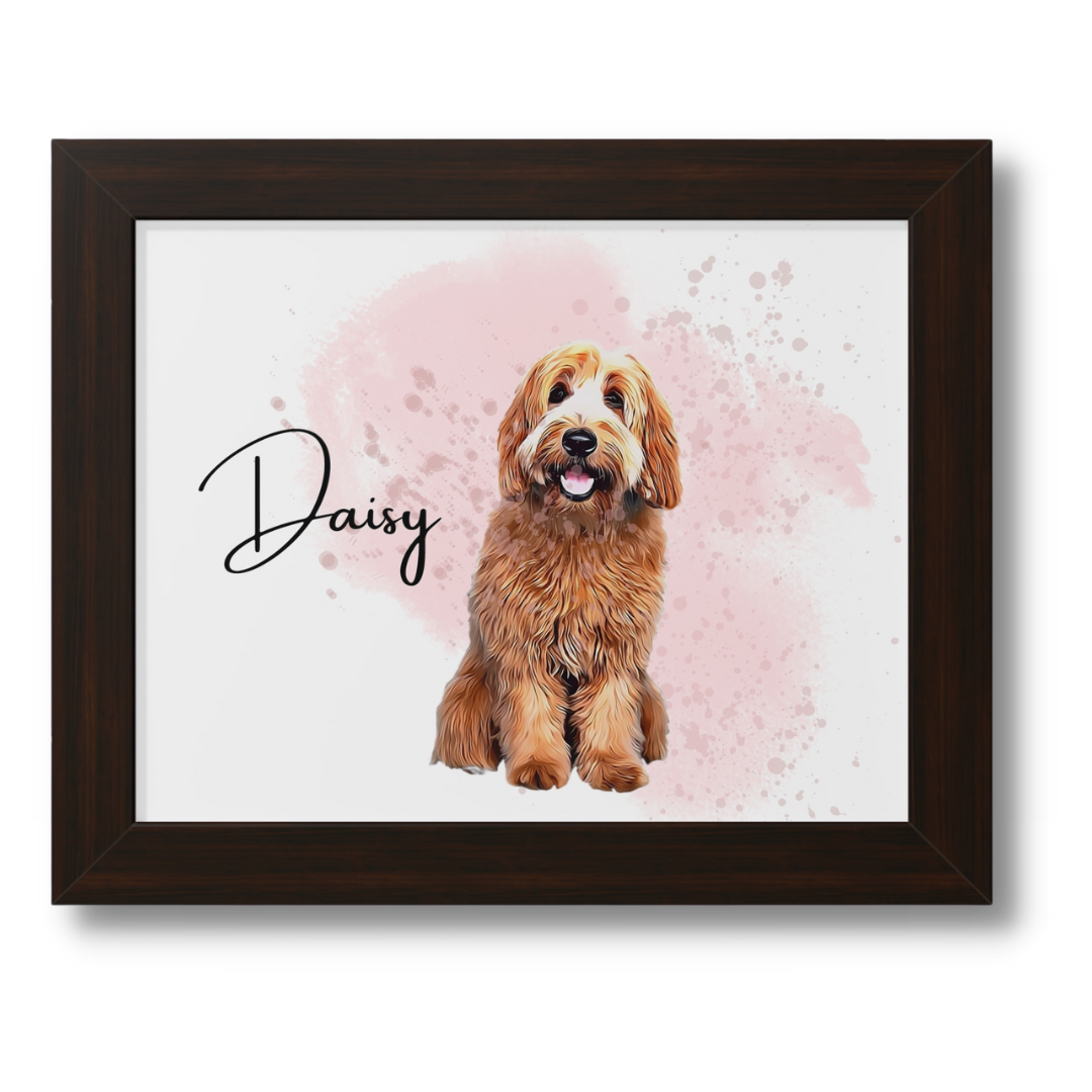 Custom Personalized Pet Portrait Watercolor Background