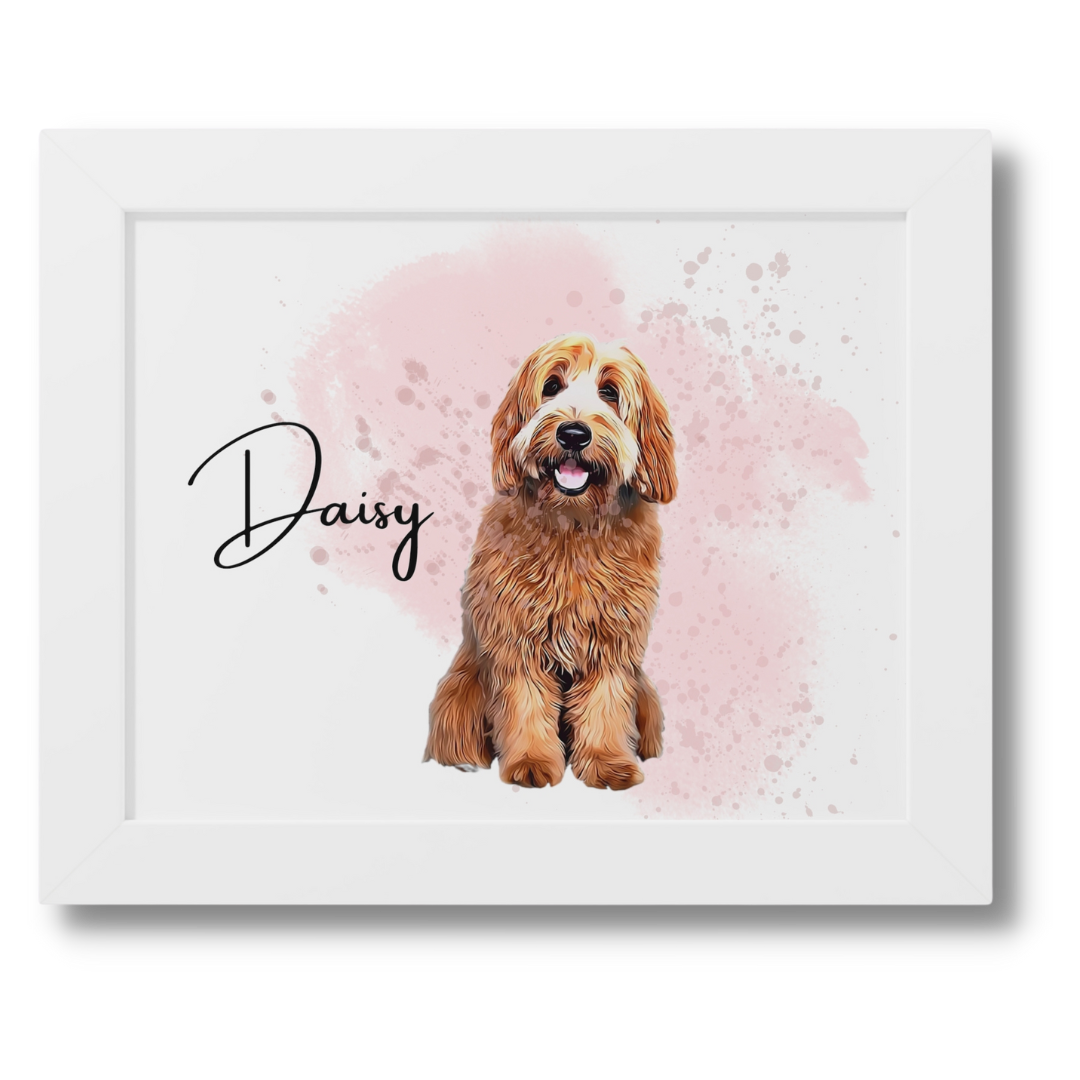 Custom Personalized Pet Portrait Watercolor Background