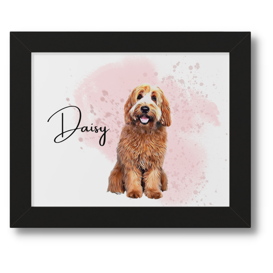 Custom Personalized Pet Portrait Watercolor Background