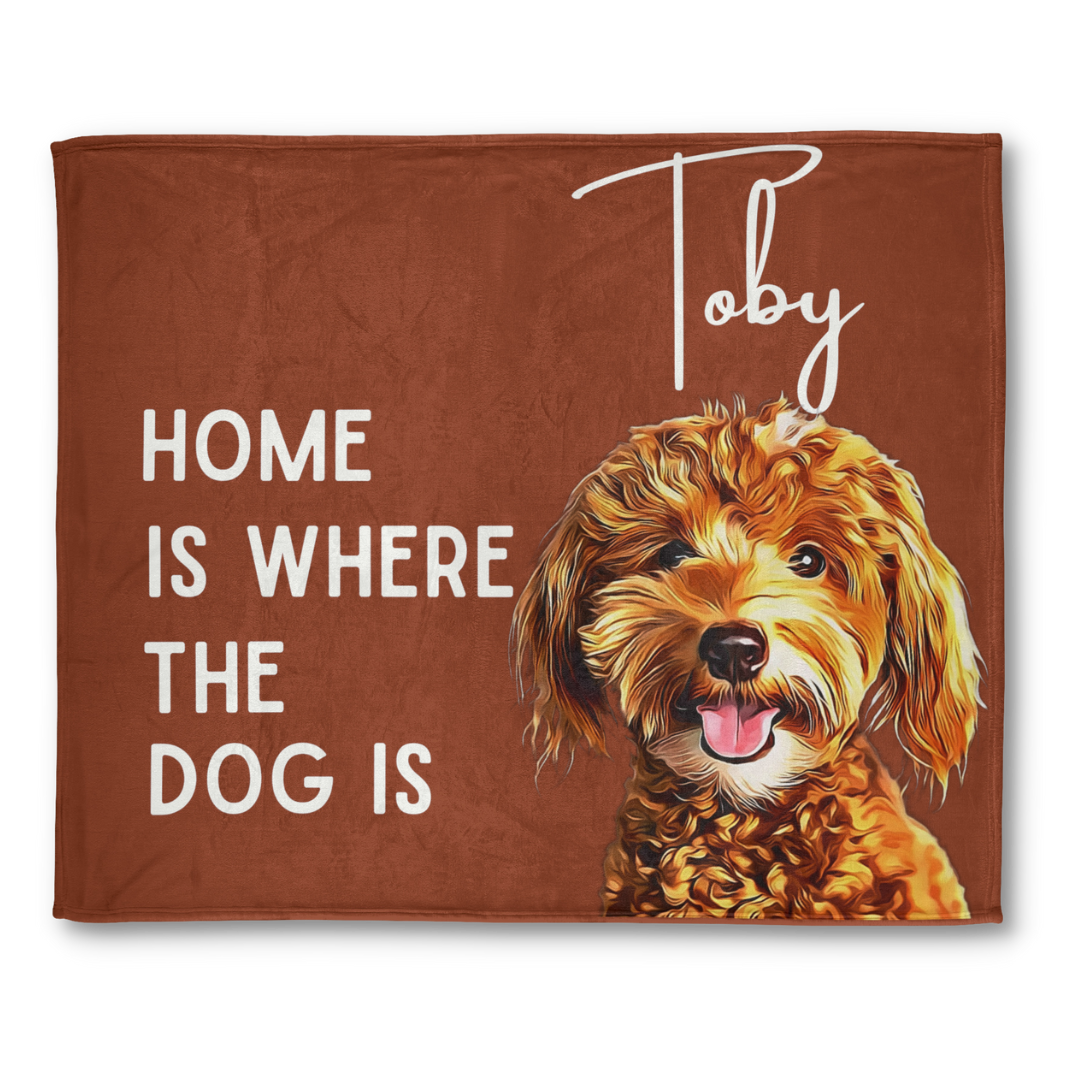 Personalized Custom Pet Portrait Blanket With Saying