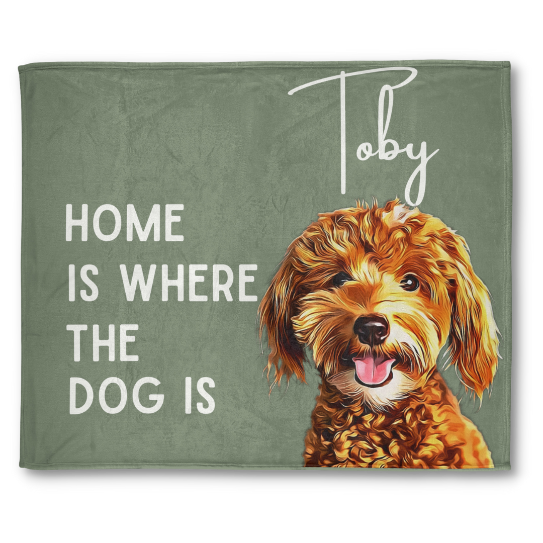 Personalized Custom Pet Portrait Blanket With Saying