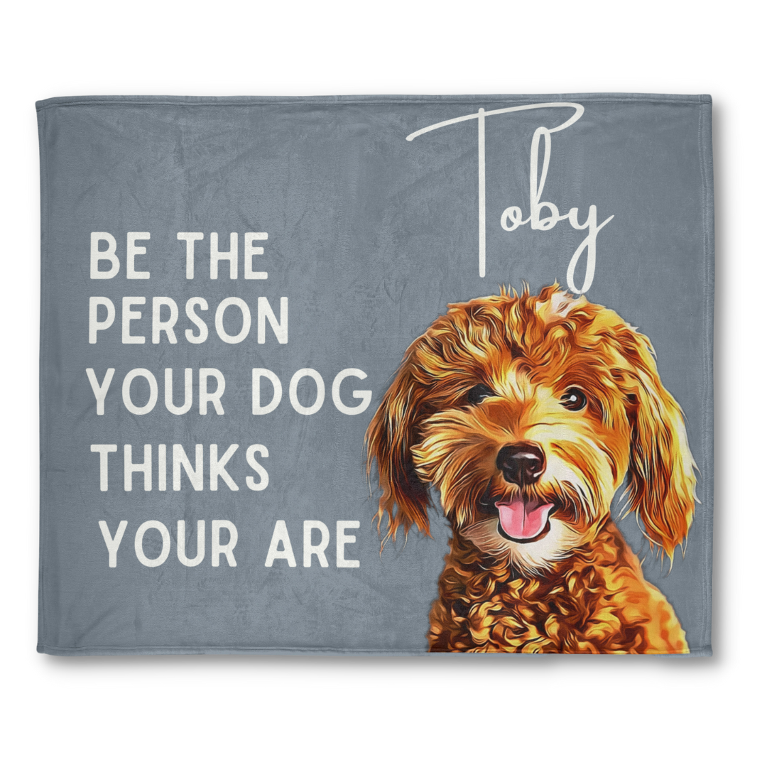 Personalized Custom Pet Portrait Blanket With Saying