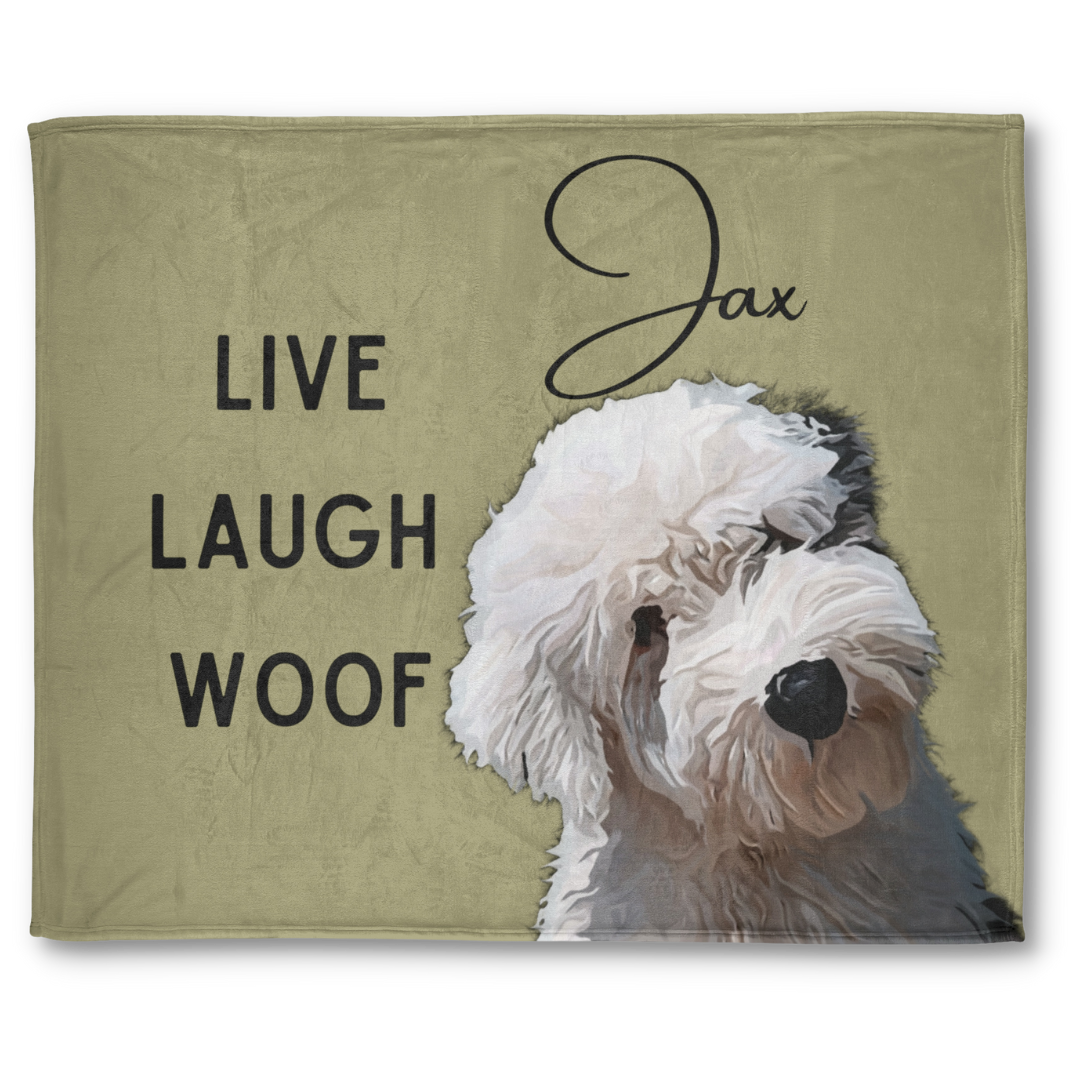Personalized Custom Pet Portrait Blanket With Saying