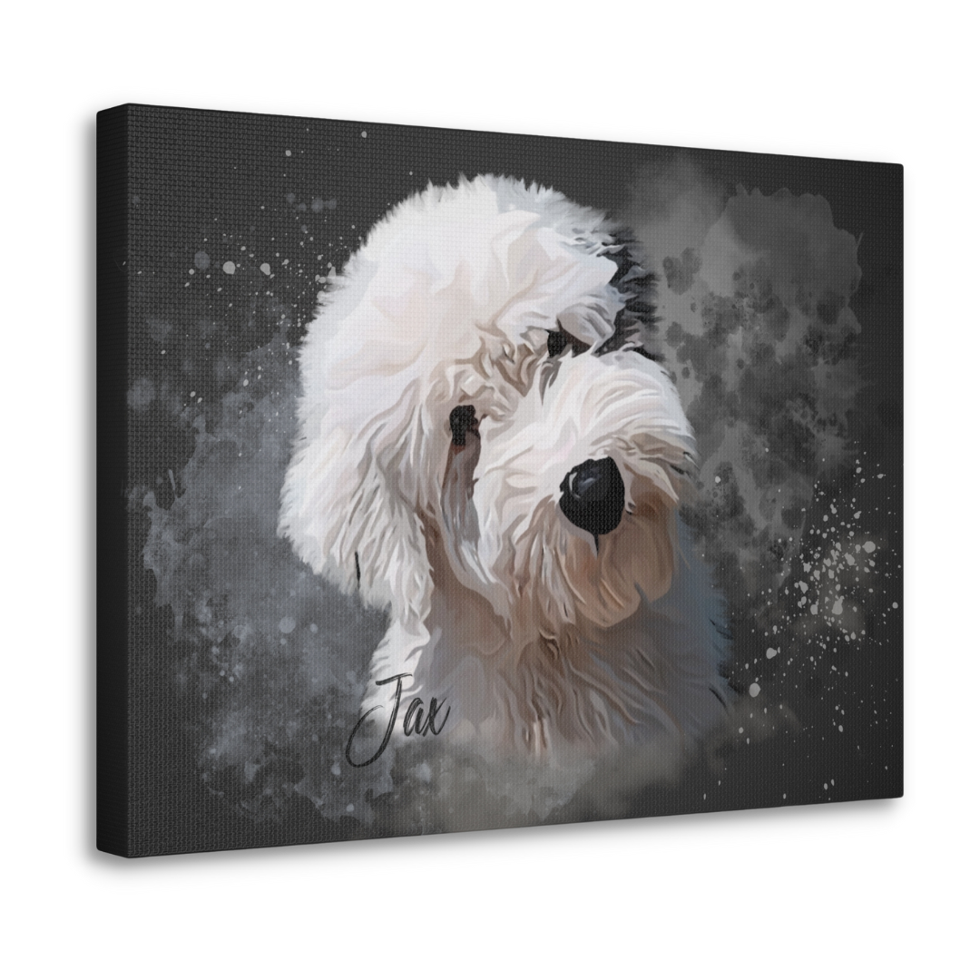 Custom Personalized Pet Portrait Watercolor Background solid