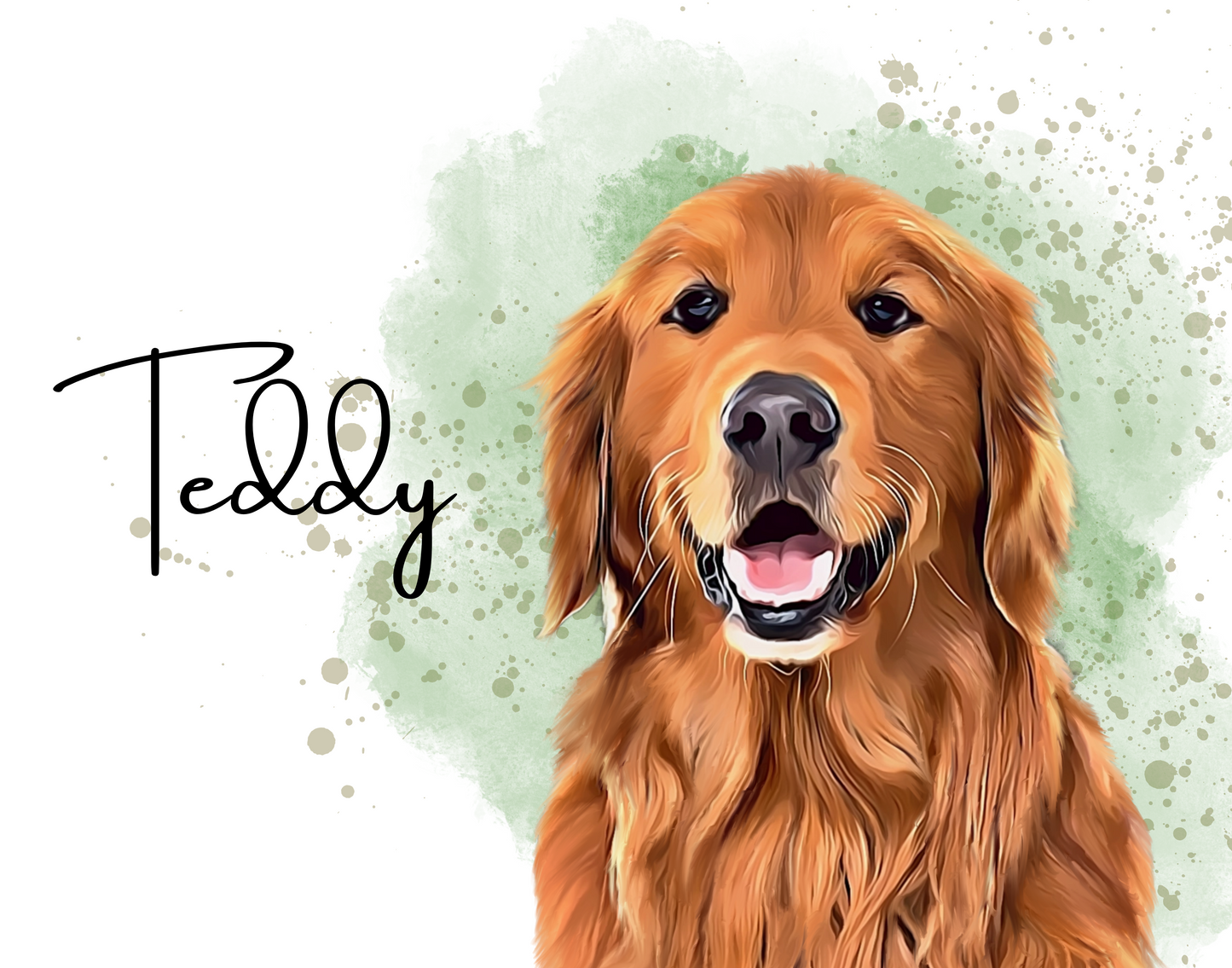 Custom Personalized Pet Portrait Watercolor Background