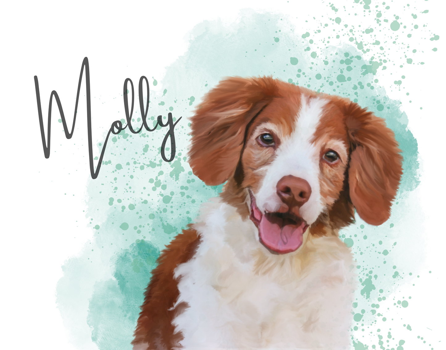Custom Personalized Pet Portrait Watercolor Background