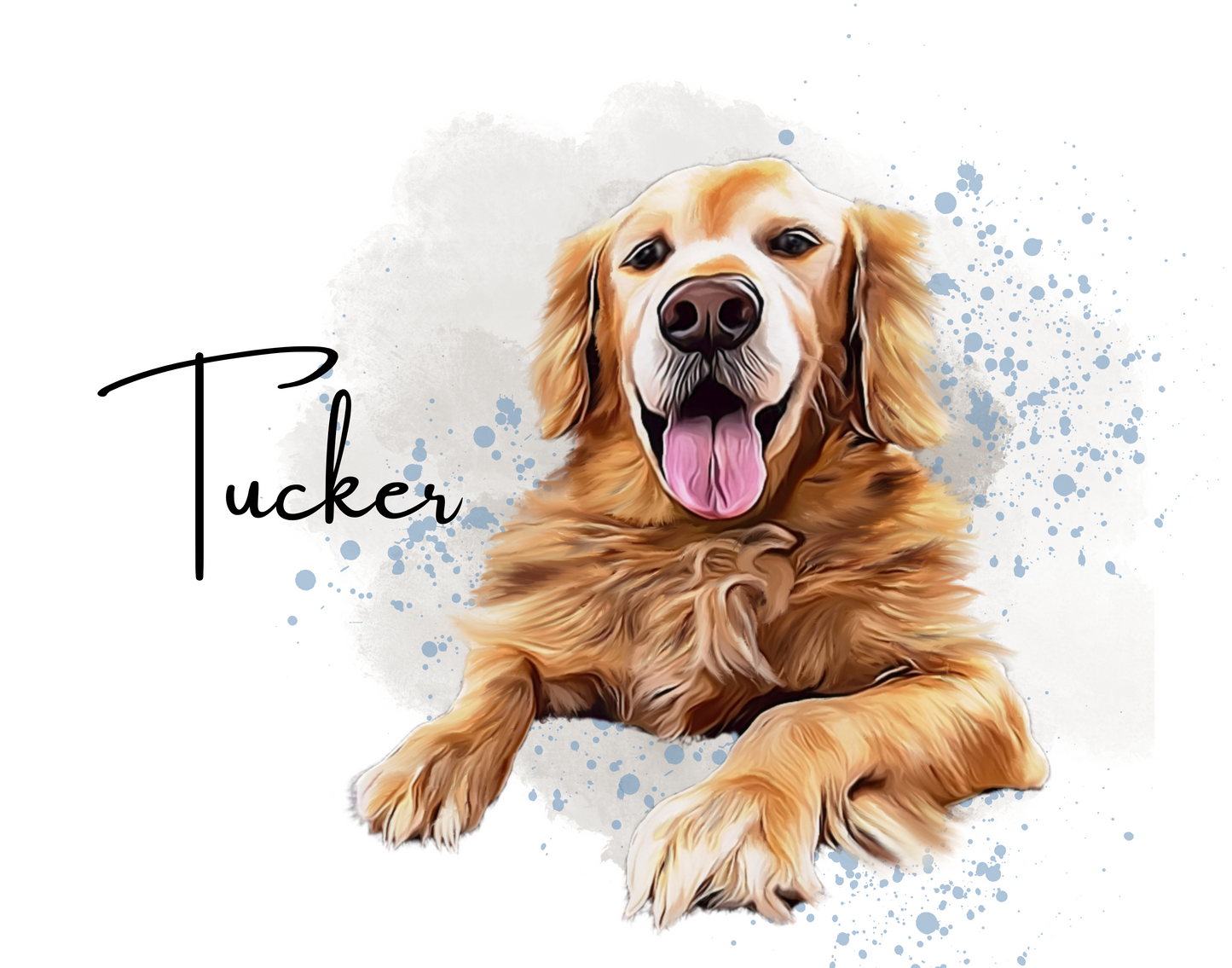 Custom Personalized Pet Portrait Watercolor Background