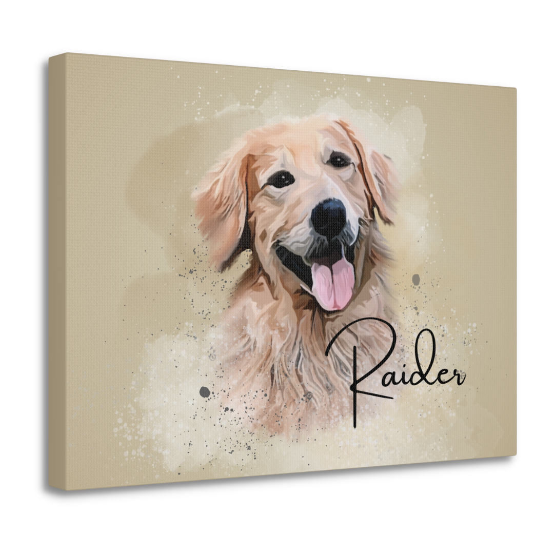 Custom Personalized Pet Portrait Watercolor Background solid