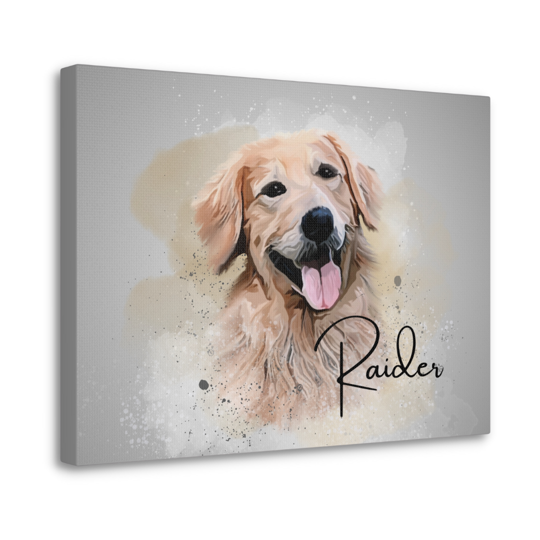 Custom Personalized Pet Portrait Watercolor Background solid