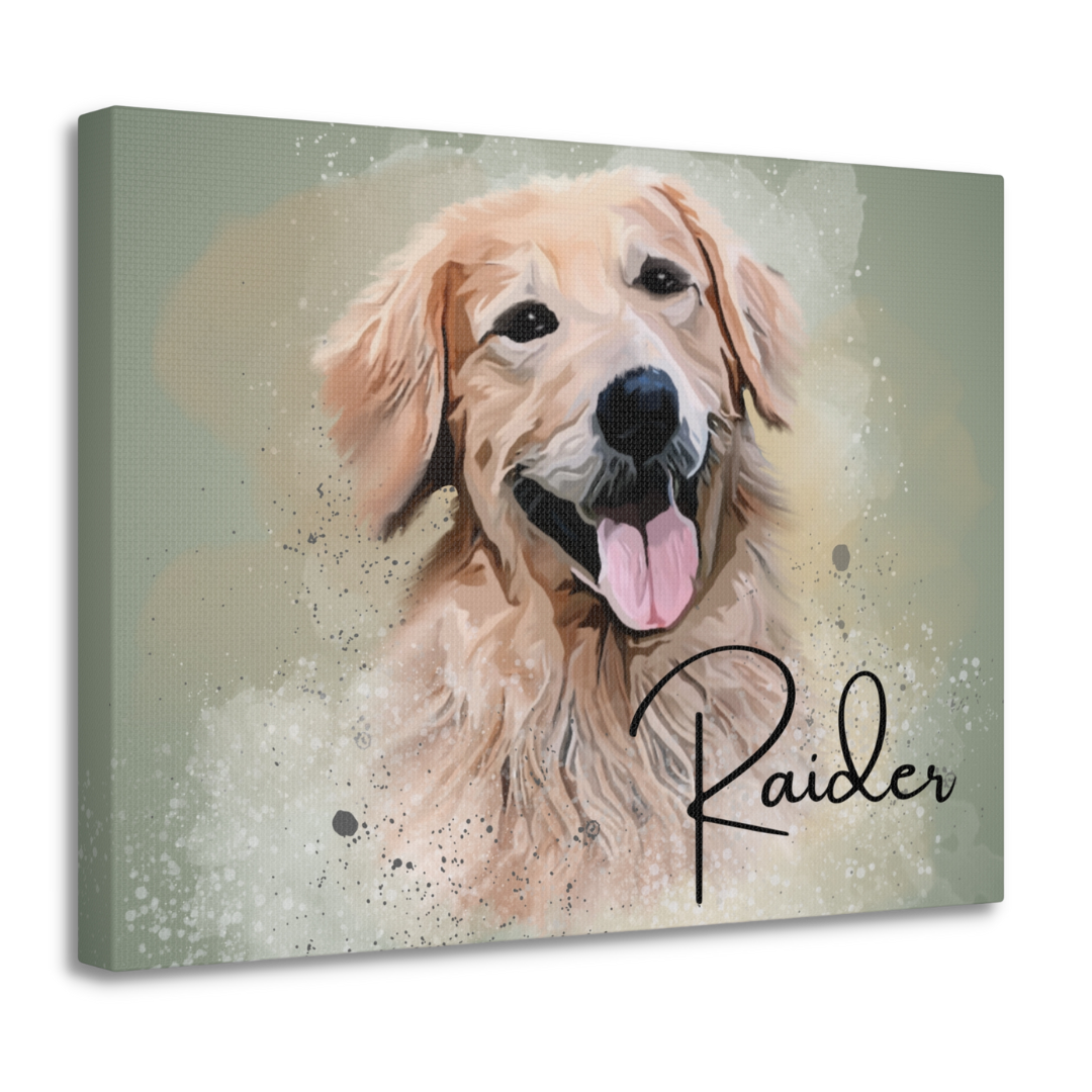 Custom Personalized Pet Portrait Watercolor Background solid