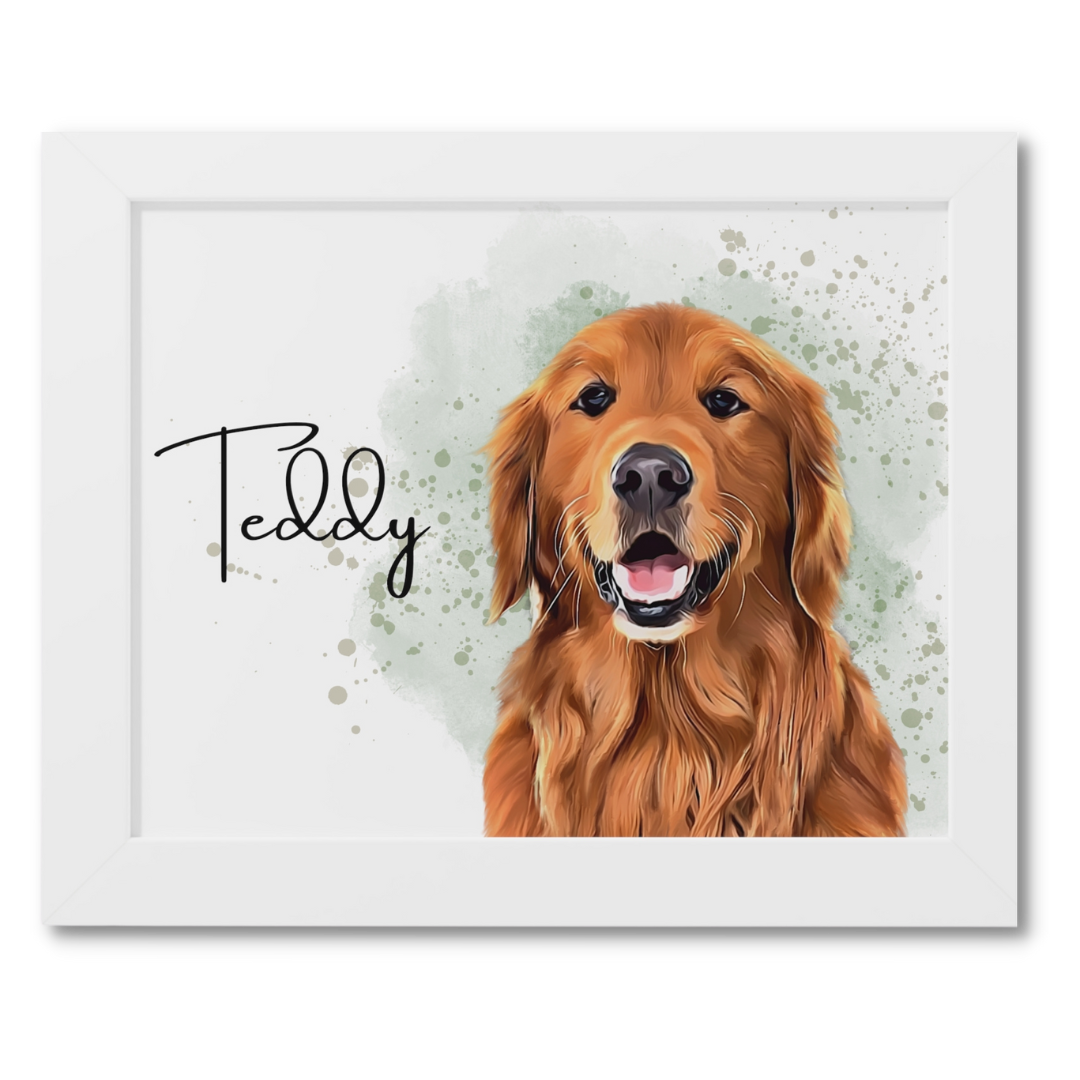 Custom Personalized Pet Portrait Watercolor Background