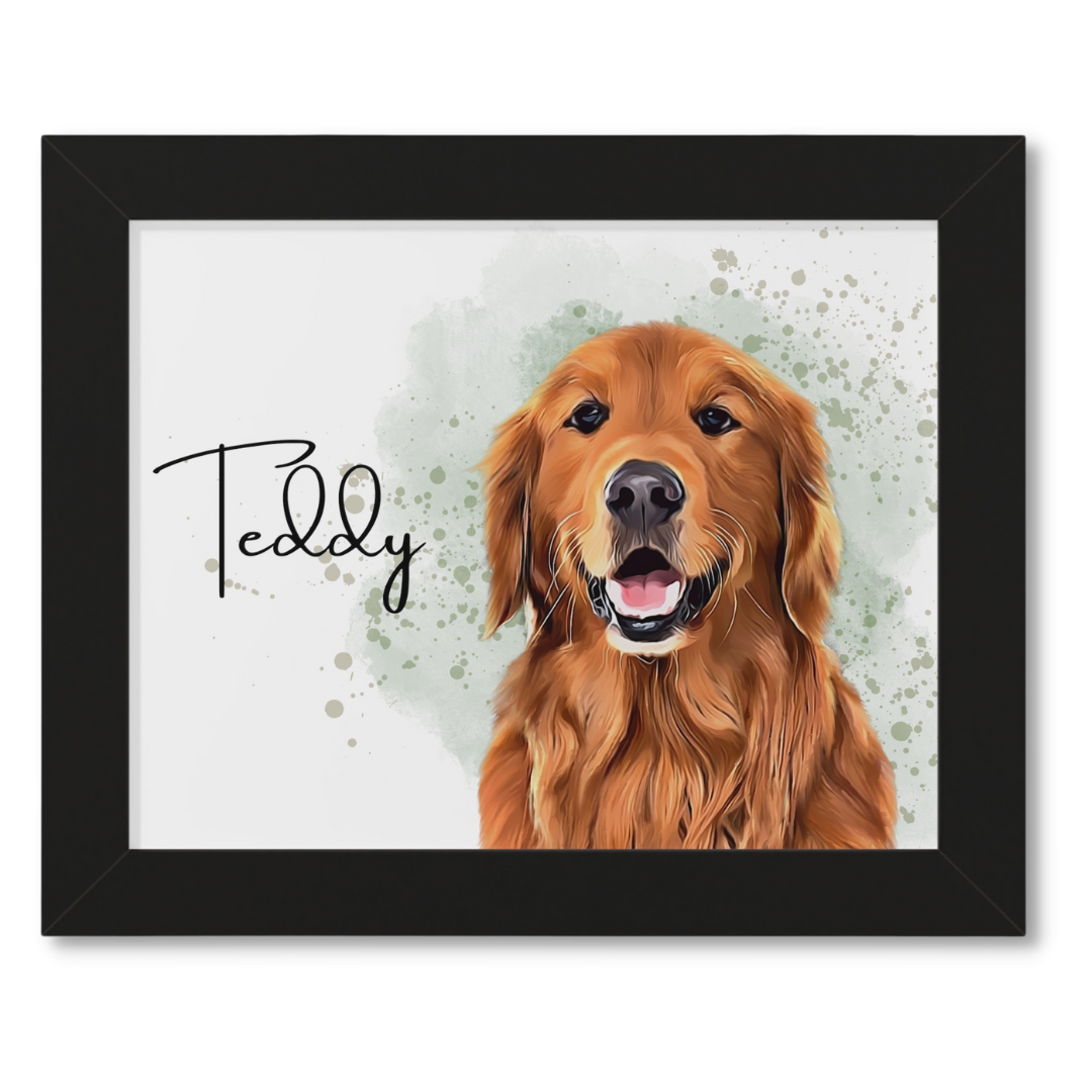 Custom Personalized Pet Portrait Watercolor Background