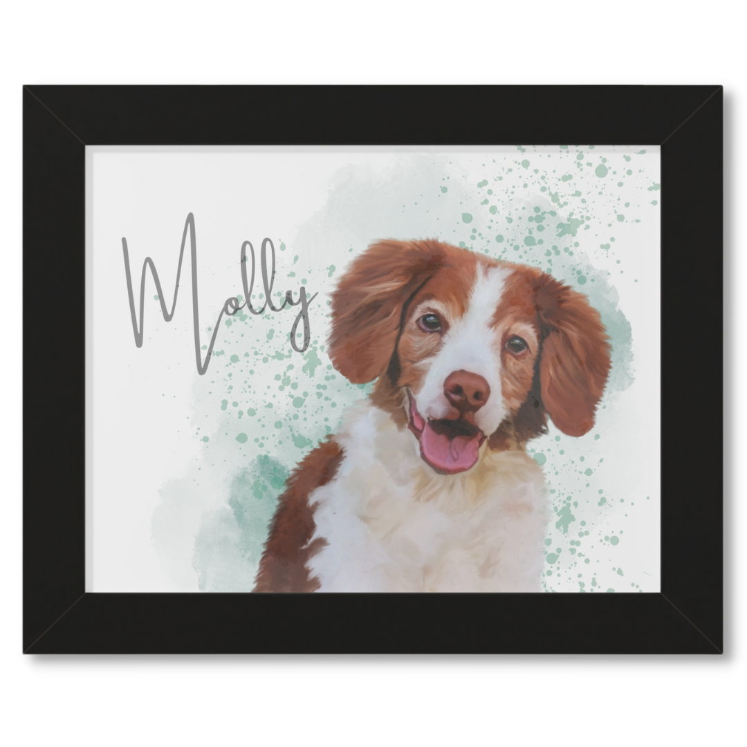 Custom Personalized Pet Portrait Watercolor Background