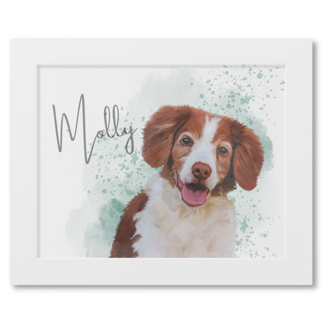 Custom Personalized Pet Portrait Watercolor Background