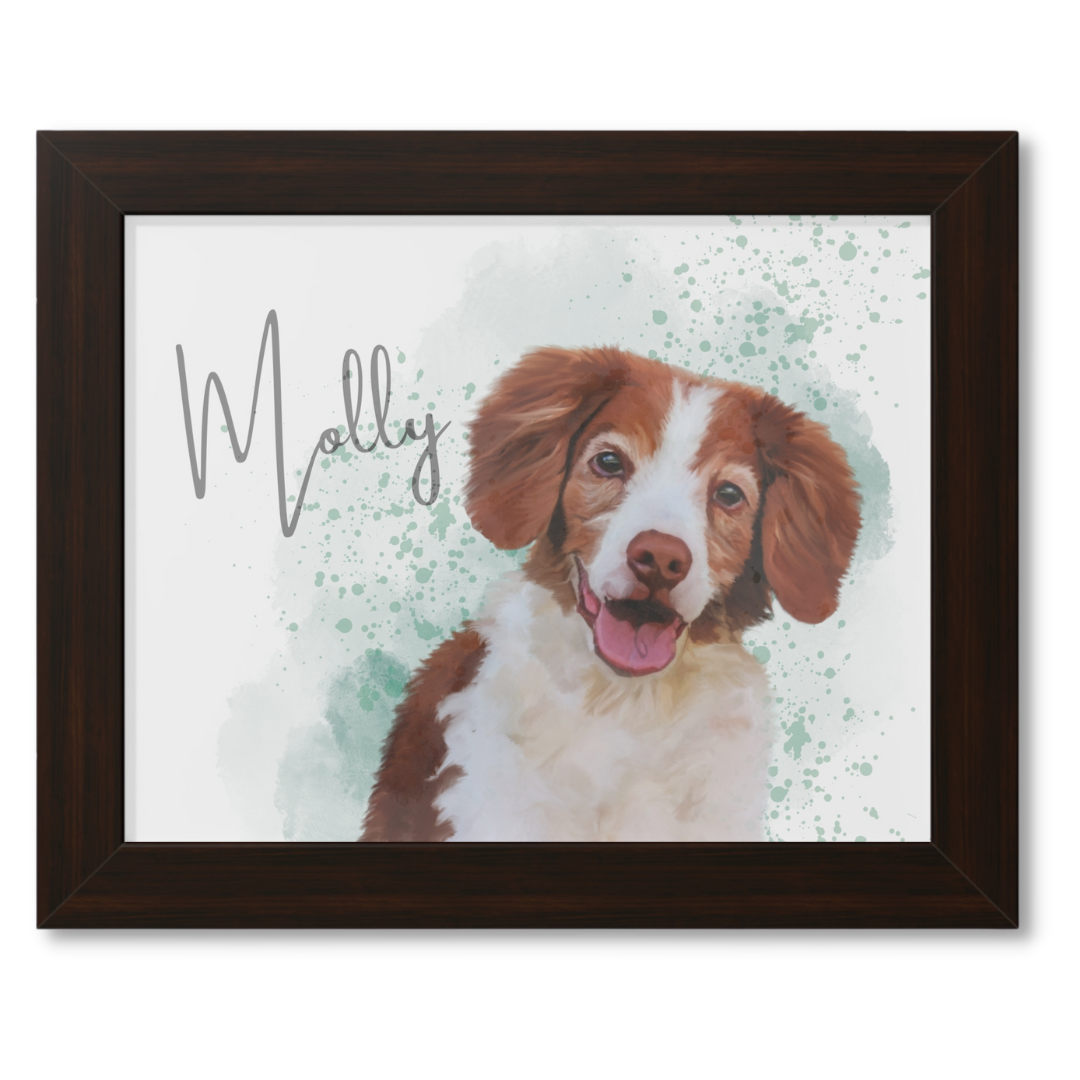 Custom Personalized Pet Portrait Watercolor Background