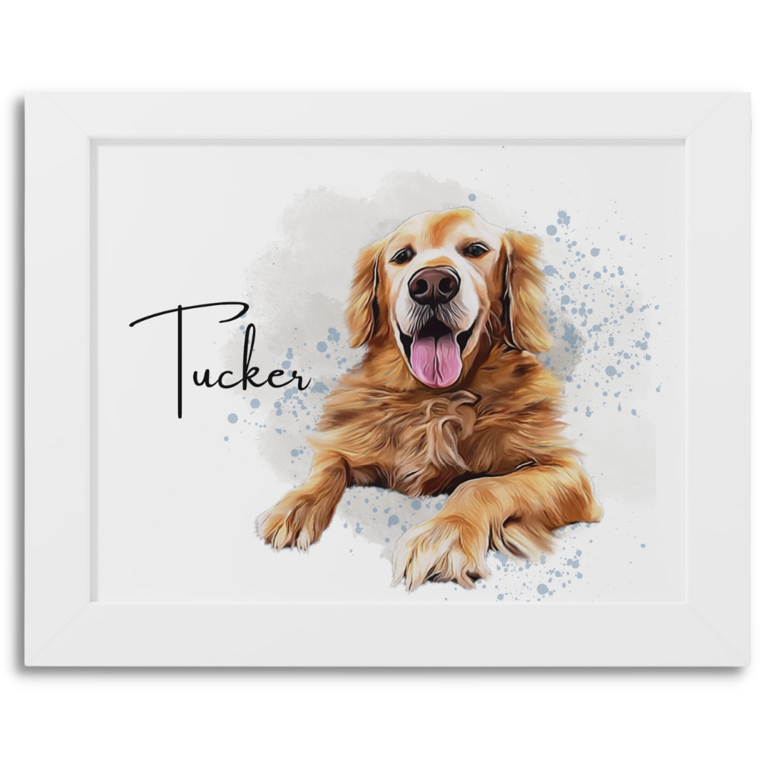Custom Personalized Pet Portrait Watercolor Background