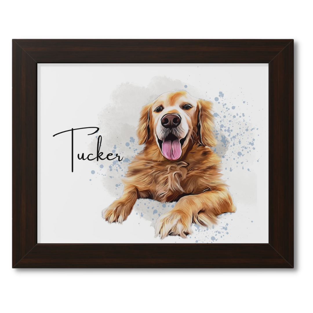 Custom Personalized Pet Portrait Watercolor Background