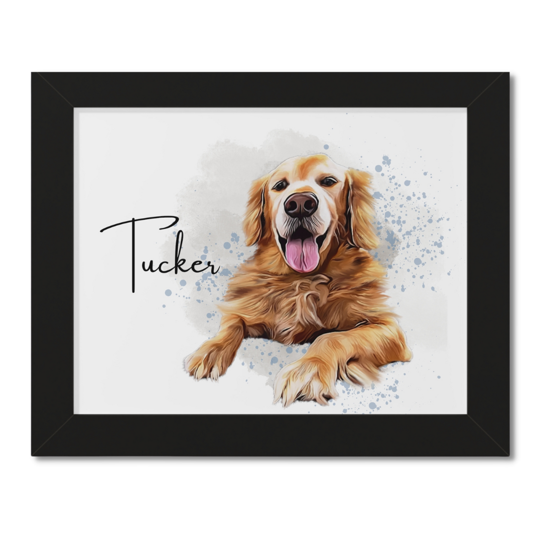 Custom Personalized Pet Portrait Watercolor Background