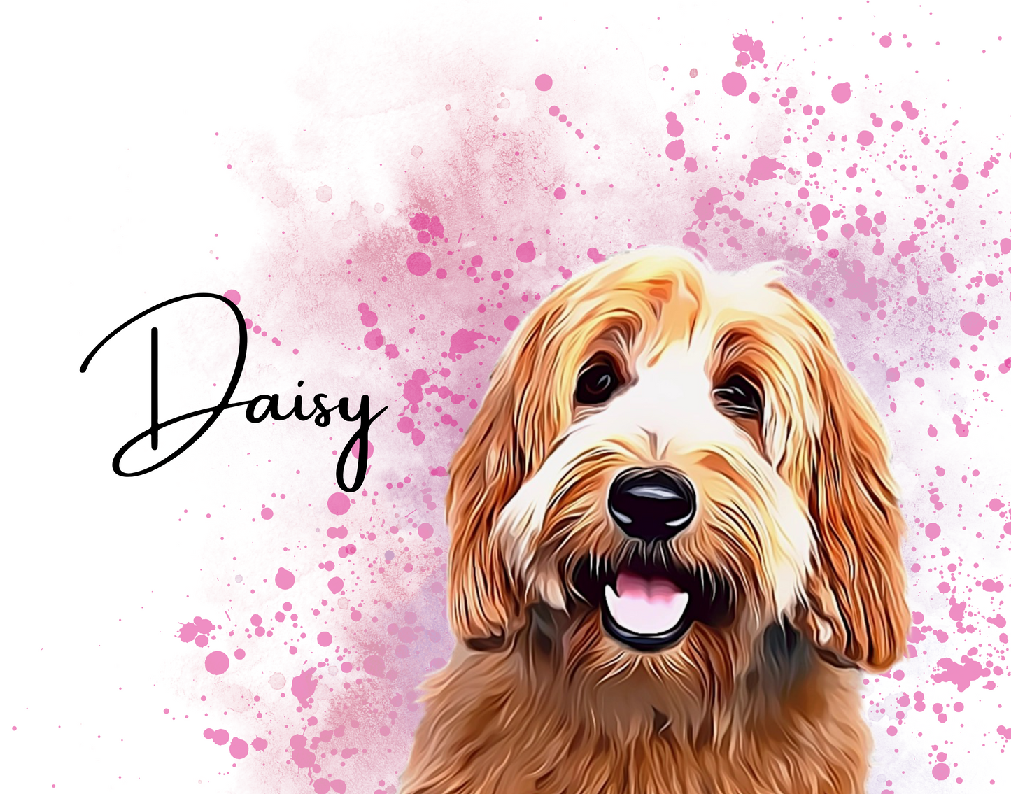Custom Personalized Pet Portrait Watercolor Background