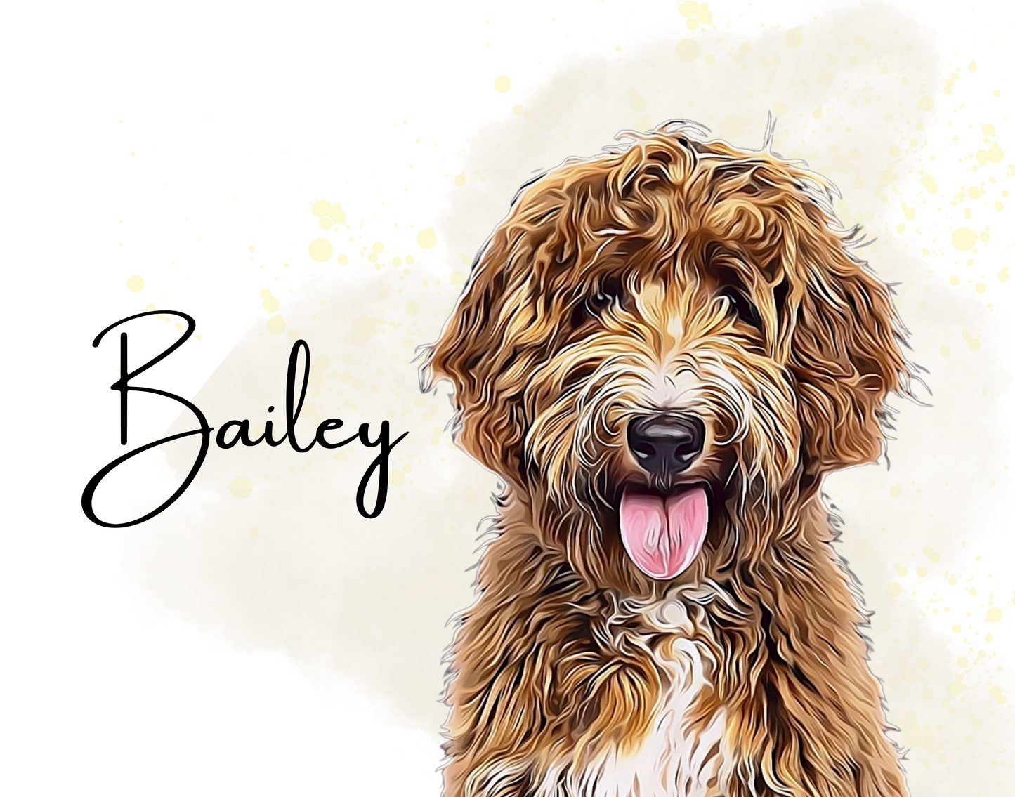 Custom Personalized Pet Portrait Watercolor Background