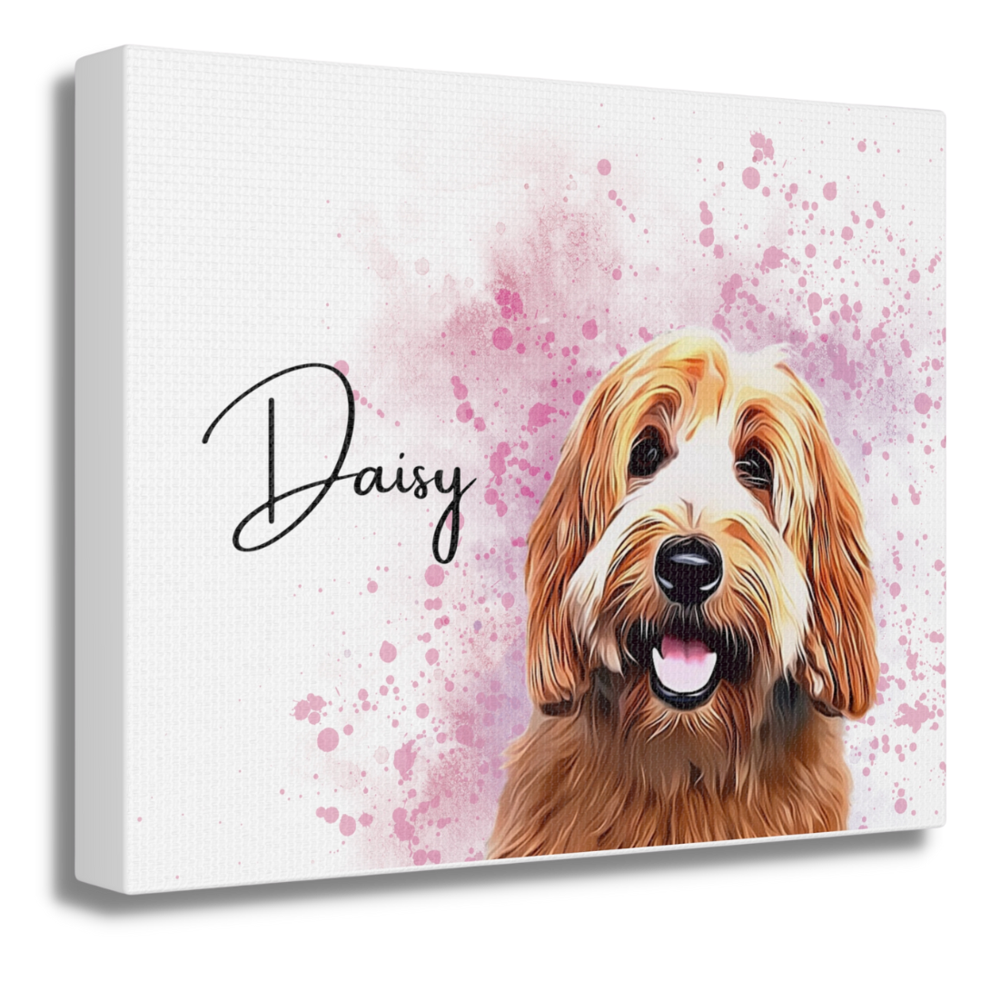 Custom Personalized Pet Portrait Watercolor Background