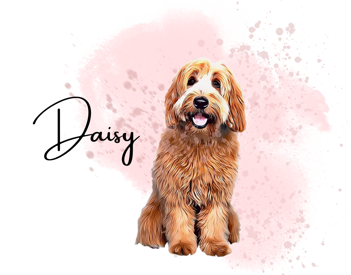 Custom Personalized Pet Portrait Watercolor Background