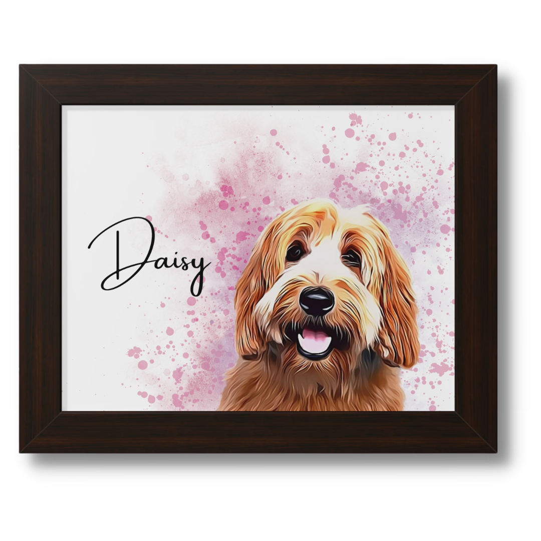 Custom Personalized Pet Portrait Watercolor Background