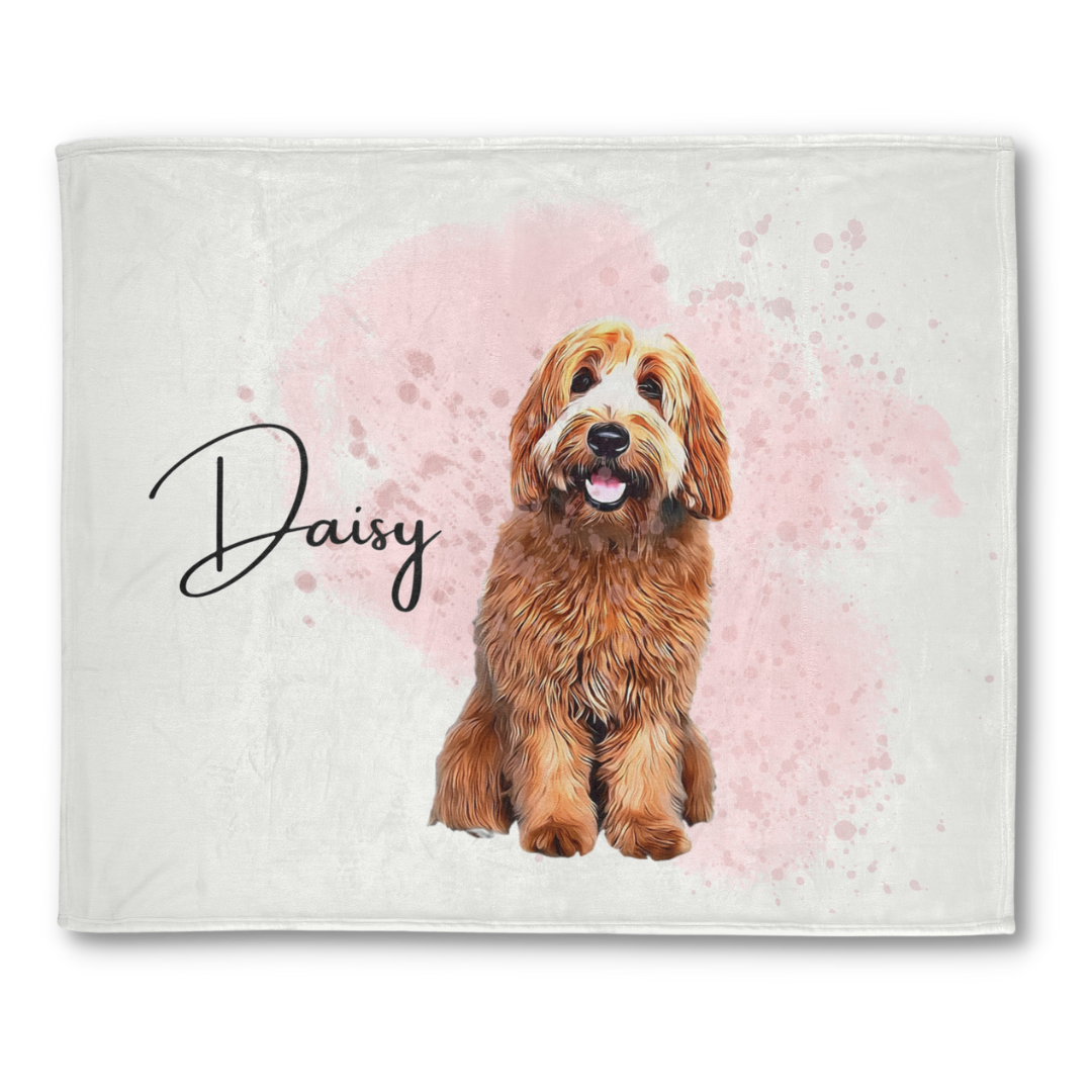 Personalized Custom Pet Watercolor Portrait Blanket