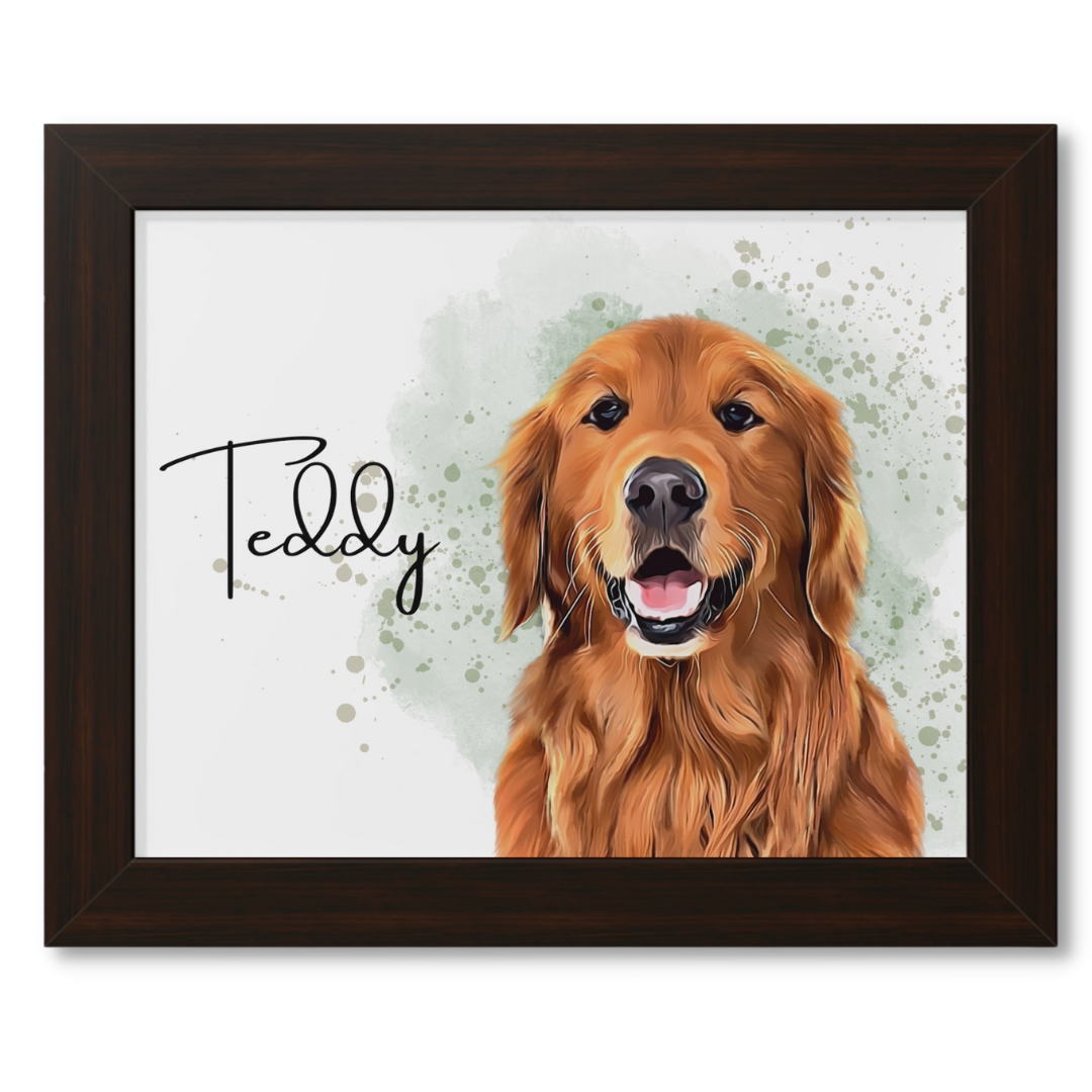Custom Personalized Pet Portrait Watercolor Background