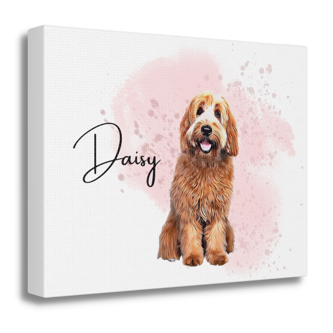 Personalized Pet Portrait Watercolor Canvas - Custom Gifts for Your ...